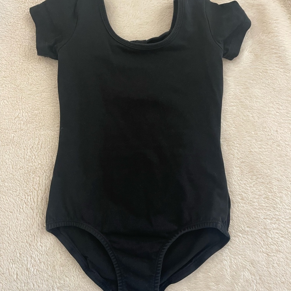Classic Black Bodysuit with Short Sleeves and bow back